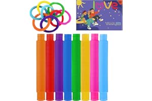 VAMAJOO Tubi Gioco per Bambini 24Pcs - Tubi Sensoriale Bambini - Mini Tubi Pop Giocattolo - Tubi Bambini Che Si Allungano - Il Tubo Parlante - Giochi Psicomotricità - Costruzioni Tubi per Bambini