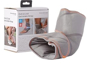 InnovaGoods - Cavigliera in Gel Effetto Caldo e Freddo, Allevia Dolore e Infiammazioni, Ergonomica e Traspirante, Antibatterica, Multifunzionale, Nylon, Grigio, Taglia 2"