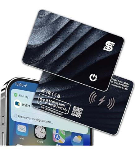 Carta di blocco RFID IP68 per portafoglio, compatibile con Apple Find My APP e rete, con clip di ricarica (solo iOS