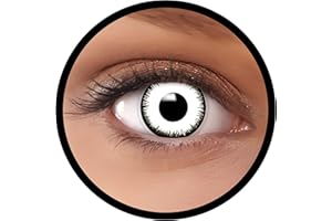 Farbige Kontaktlinsen weiß Vampir | Ideal für Halloween, Karneval, Fasching oder Fastnacht | Inklusive Behälter von FXEYEZ | Ohne Stärke als 2er Pack