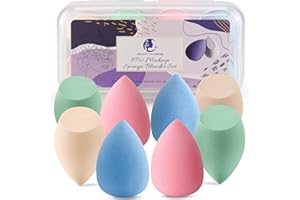 Spugnette Trucco Start Makers Blender Beauty 8 pezzi Set di spugna Trucco Fondotinta Spugnetta di bellezza non in lattice per creme per fondotinta liquidi e polveri