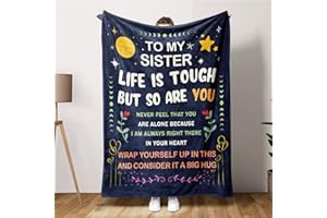 NIYEWSOR Sister Birthday Gifts, Flannel Blanket Gifts for Sister, Sister Gifts from Sister, Sister Christmas Wedding Graduation Gifts, Presents for Besties Best-Friends Women Girls
