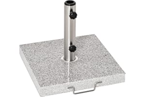 Outsunny 25kg Garden Umbrella Base Durable Parasol Holder Patio Furniture Outdoor Sunshade Marble Stand