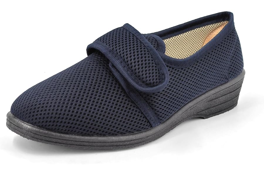 JOMIX Women's Summer Slippers Slippers for Elderly with Tear, Machine Washable Shoes