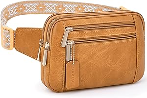 HKCLUF Gürteltasche Für Damen,Modische Umhängetasche Gürteltasche Für Damen/Herren,Hüfttasche Mit Verstellbarem Riemen(Dunkelgelb)