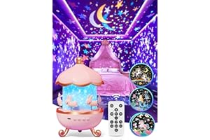 ONE FIRE 【Gift box】Sensory Toys for Babies Baby Girl Gift,15 Films+10 White Noise Baby Night Light Kids Night Light Projector,1200mAh+Remote Princess Christening Gifts for Girls Toys for 3 Year old Girls