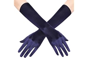 Coucoland Damen Handschuhe Satin Classic Opera Fest Party Audrey Hepburn Handschuhe 1920s Handschuhe Damen Lang Kurz Elastisch