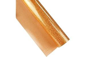 SWINTENG Glitter HTV Iron on Vinyl 30.5x152cm Heat Transfer Vinyl Roll DIY T-Shirt, Bags and Other Fabrics (Glitter Orange)