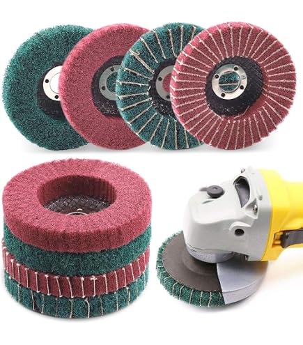Lot de 6 disques de polissage à lamelles en fibre de nylon- Assortiment