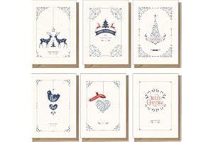 THE LAZY PANDA CARD COMPANY 48 tarjetas de Navidad recicladas, ecológicas, contemporáneas