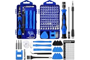 Zestaw precyzyjnych wkrętaków mechanicznych Zeawavsl 122 w 1 (z małą szczoteczką) - Zestaw narzędzi do naprawy telefonów komórkowych, laptopów i aparatów fotograficznych (Blue)