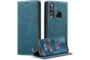 Cracedily Funda para Huawei P30 Lite Case, Carcasa Protectora Antigolpes Case, Soporte Plegable, Ranura para Tarjeta, Cover Cuero PU Carcasa Huawei P30 Lite, Azul-Verde