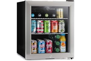 Subcold Super50 LED – Mini Fridge | 50L Beer, Wine & Drinks Fridge | LED Light + Lock and Key | Energy Efficient (Stainless Steel)