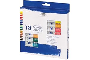 Kreul 28251 - Colori acrilici El Greco, 18 x 12 ml, Colori acrilici Lucidi Altamente pigmentati in qualità da Studio, Pittura burrosa, per Pittura pastosa