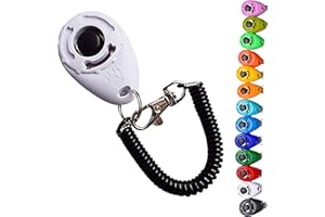 DogCatz Dog Puppy Teardrop Clicker Training, Train Your Pet Dogs and Cats in Obedience (White)