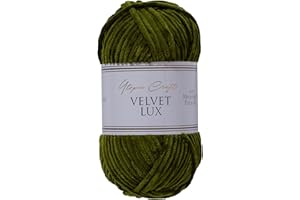 Utopia Crafts Velvet Lux Chenille-Garn, superweich, grob, zum Stricken und Häkeln, 100 g – 110 m, Dunkles Oliv