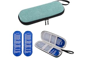 NOGSAY Insulin Kühltasche mit 2 Kühlakku,Klein Diabetes Tasche Kühlbox für Diabetikerutensilien Pen Kalt,Isoliert Medikamententasche Diabetische Kühler Medikamente Spritzstift Spritzen Case Reise (Grün)