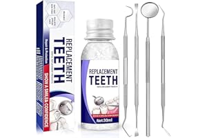 SHEBEEDO Tooth Filling Repair Kit,Temporary Tooth Repair Kit with Moldable False Teeth,Filling Repair Beads for Fixing Missing,Broken or Chipped Teeth,Reusable Safe Replacement Set Includes 4 Dental Tools
