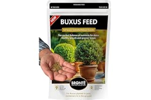 BRONTE HERITAGE COLLECTION Bronte Heritage Buxus Feed Controlled-Release Fertiliser – Plant Food for Box Hedges & Topiary in Pots, Containers & Ground. Easy-Apply Granules for Dense, Healthy Growth & Greener Leaves. 120g Pouch