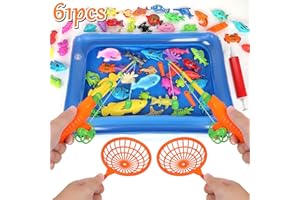 Jirmerp Giocattolo da pesca, 61 pezzi, gioco da pesca, giocattolo educativo per il bagno all'aperto per bambini