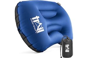 TRAIL OUTDOOR LEISURE Trail Almohada Hinchable de Extragrande – Almohada de Camping Ultraligera – Cojín Hinchable como Apoyo Cervical y Lumbar – Almohada de Viaje Hinchable con Correa y Bolsa ()