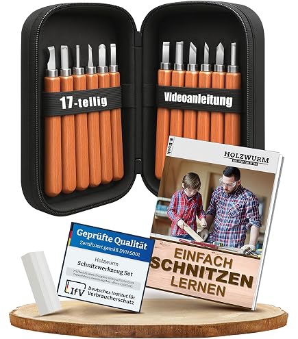 DAJAVE Schnitzholz Aus Lindenholz - 8er Set Mit Großen & Kleinen Blöcken Für Kinder & Anfänger
