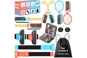 15 in 1 Switch 2 Sport Zubehör Set für Nintendo Switch 2, Familienparty Paket Sportspiele Zubehör, Aufbewahrung für Switch 2 Sport Spiel Organizer, 15 Stück(nur für Switch 2)