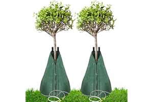 Tesmotor Tree Watering Bag, Slow Release Watering Bags for Trees, Adjustable Flow Rate Water Saving Irrigation System Made of Durable PVC Material with Zipper - 2Pack