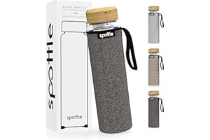 spottle Teeflasche mit sieb to go 1 Liter - Trinkflasche für Tee aus Glas in 500ml, 650ml, 1 l - Teekanne - Teezubereiter - Teebecher - Tea Bottle