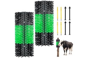 VEVOR Repborste 43 x 19 cm, boskapsborste 2 st. inkl. 8 skruvar, nötkreatur för att lindra ryggklåda, massage och vårdsskrapverktyg för hästar, nötkreatur, får och grisar, grön och