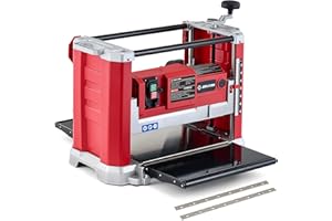 ZELCAN Dickenhobelmaschine 2000W Hobelmaschine Dickenhobel 20000 Schnitte/Min, Elektrohobel 2 Hobelmesser Durchlasshöhe/-breite: 15cm/33cm, Spanabnahme max.: 3 mm mit Absaugung