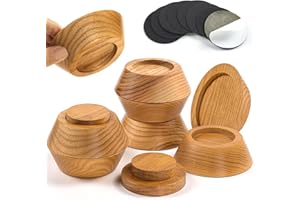 FASONLA Bed Risers Furniture Risers (Set of 8) Lifts Height 1", 2", 3" or 4", Solid Natural Wood Risers, Non-Slip Recessed Hole to Heavy Bed/Furniture (Natural Color)