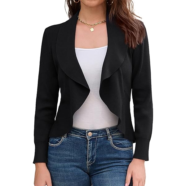 Cardigan Grace Karin Donna Maniche Corte | Elegante Con Bottoni, Viscosa E Poliestere | Coprispalle Casual Per Lavoro E Serate - Foto 5