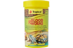 Tropical Blood Worms Freeze-Dried Food for Aquatic and Land Turtles, reptiler och amfibians, 1-pack (1 x 100 ml)