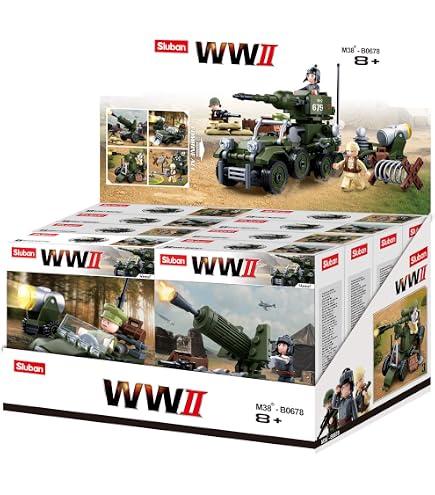 Sluban M38-B0680 - Set Costruzione WWII 4 In 1 - 353 Pezzi - Colori Vari - Display Box