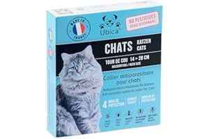 Ubica® Flea Cat Collar and Tick collar for cats - Formula based on organic essential oils of Citronella - safe and 100% WATERPROOF — FREE 3 tick tweezers