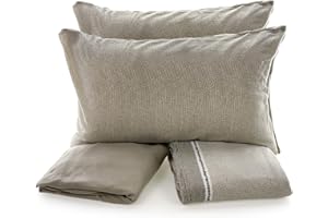 MARIELLA BRUNI Completo Lenzuola in Pile Morbido e Caldo Plaid 2 Piazze Letto Matrimoniale Varie Fantasie (Sassi Tortora)