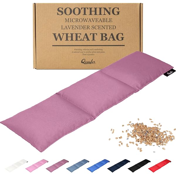 Coussin Chauffant Micro-ondes LESCHI - 60x28 Cm, Coton Bio, Graines De Blé Bio, 11 Compartiments, Rose