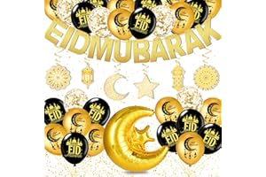 MQIAN Decoration Aid Moubarak,Eid Mubarak Decoration,Aid Mubarak Decoration,Ballon Eid Mubarak,Décoration Aid Moubarak,Deco Ramadan 2024,Ballon Aid Moubarak,Banderole Eid Mubarak,Guirlande Eid Mubarak