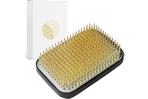 Wazakura Kenzan de Latón Rectangular para Ikebana (83mm) para Arreglos Florales, Hecho en Japón, Herramienta Japonesa para Ikebana Soporte de Alfileres para Flores - Kenzan de Latón Rectangular 83mm