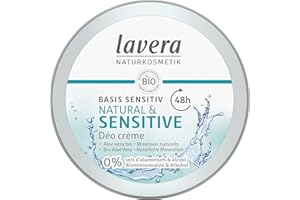 lavera Deo Creme NATURAL & SENSITIV - 0% soli glinu - wegańskie - 48h - certyfikowane kosmetyki naturalne - organiczny aloes i naturalne minerały - formuła bezalkoholowa - 50ml