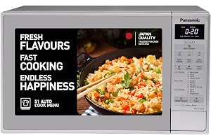 Panasonic 20L Solo Microwave Oven (NN-ST26JMFDG, Silver, 51 Auto Menus)