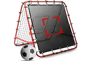 SEHAUSEU Rete rimbalzo double face, angolo regolabile in 5 livelli, rete da calcio, rete rimbalzo con obiettivo kickback per bambini, calcio, allenamento, porte da calcio portatili, per giardino all'aperto