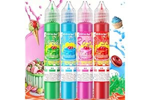 ERCORART Coloranti Alimentari - Set di 4 Colori Coloranti Alimentari Liquidi, per Gelato, Panna, Dolci, Natale, Halloween, Pasqua - 30 ml/Cad (Verde, Blu Cielo, Rosso, Rosa)