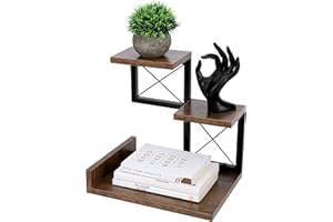 ‎BELLE VOUS BELLE VOUS Schreibtischregal mit DREI Etagen - Schreibtisch Regal aus Holz - Kleines Bücherregal - Schreibtischaufsatz - Schaffe Ordnung