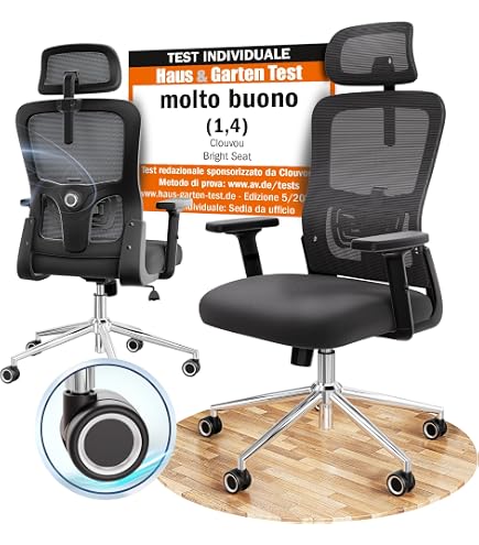 OFF LINE Sedia Ergonomica Da Scrivania Made In Italy – Bianca Con Struttura In Acciaio, Schienale Alto, Supporto Lombare E Ruote Silenziose (70x70x120 Cm)