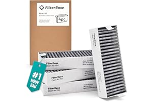 FilterBase® Filtre à Charbon Actif Clean Air 4 Pièces - Ensemble de Filtres Compatible avec Bosch HEZ9VRCR0 / Siemens HZ9VRCR0 / Neff Z821VR0 / Gaggenau CA282111 / Constructa CZ9VRCR0 (195x75x35 mm)