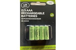 PFLANZEN-KÖLLE 4 x 2/3AAA Smart Solar Light Batteries 1.2v 300mAh (These 2/3AAA 30mm x 10.2mm are shorter than normal AAA)