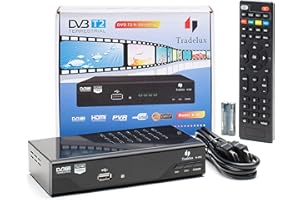TRADELUX Decoder Dvb T2 Ricevitore Digitale Terrestre 2024 Mpeg 4 Full Hd 1080p Hevc H265 Main 10 10 Bit Lista Canali Numerata Registrazione Usb Telecomando Solidale 2 In 1 Leggete Le informazioni