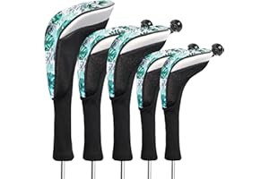 FINGER TEN Golf Club Head Covers for Woods Long Cover Driver Hybrid Fairway, Headcovers with Interchangeable No. Tag Novelty Durable Fit Woods Clubs
